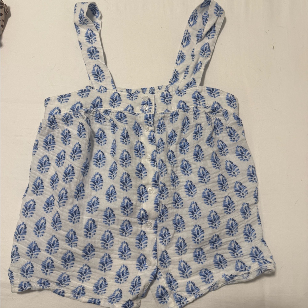 Blue Patterned Women's Tank Top